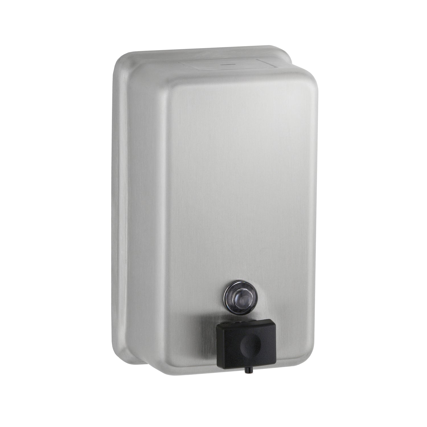 Surface-Mounted Vertical Manual Liquid Soap Dispenser, Satin Finish, 40-fl oz.